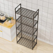 Lukzer Modular Kitchen Storage Rack Plastic & Metal Organizer (5-Tier/PMR-006/Black)
