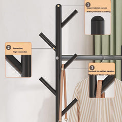 Lukzer Heavy-Duty Portable Metal Clothes Rack with Double Rod & Bottom Shelf (MGR-002/Black)