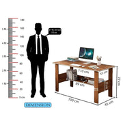 Lukzer Modern Computer Desk with Bookshelf Study Table Made with Engineered Wood (ST-005/Oak Brown)