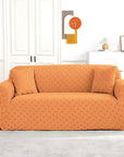 Jacquard Sofa Cover (Pastel Orange Basket Weave )