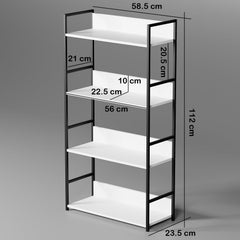 Lukzer 4-Layer Multipurpose Home Organiser Rack (MMR-001/White & Black)
