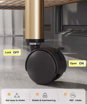 Lukzer Single Pole Portable Metal Garment Rack with 2 Bottom Shelves (MGR-008/Gold)