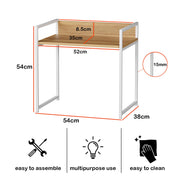 Lukzer 1-Tier Multipurpose Metal & Wood Kitchen Storage Rack (MKR-001/Oak Light with White)