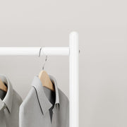 Lukzer Double Rod Cloth Stand & Garment Rack – Sturdy Storage Organizer (Black/White, Model: MGS-006)