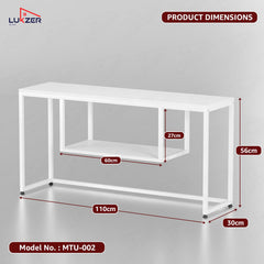 Lukzer TV Unit Stand for TVs up to 43 Inch Engineered Wood with Metal (MTU-002/White & White)