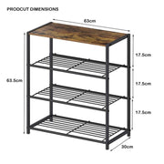 Lukzer 3-tier Metal & Wooden Multipurpose Storage Organiser Rack (Black)