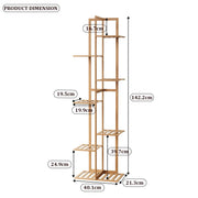 Lukzer 6-Tier Bamboo Plant Stand | Indoor Outdoor Tiered Plant Shelf Organizer