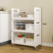 Lukzer 3-Tier Multipurpose Detachable Kitchen Storage Rack with Wheels (PMR-001/White)