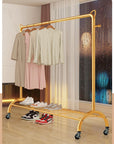 Multi-Functional Cloth Rack Stand with Bottom Shelves & Wheels | (Cat Ear Design/148x120x38cms)