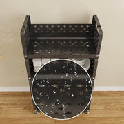 Lukzer 5-Tier Multipurpose Detachable Kitchen Storage Rack with Wheels (PMR-003/Black)