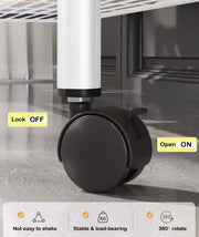 Lukzer Single Pole Portable Metal Garment Rack with 2 Bottom Shelves (MGR-008/White)