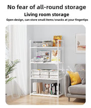 Lukzer Modular Kitchen Storage Rack Plastic & Metal Organizer (4-Tier/PMR-005/White)