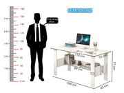 Lukzer Modern Computer Desk with Bookshelf Study Table Made with Engineered Wood (ST-005/White)