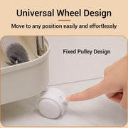 Lukzer 3-Tier Rolling Utility Cart with Trash Bin | Slim Plastic & Steel Organizer (PMR-007/White)
