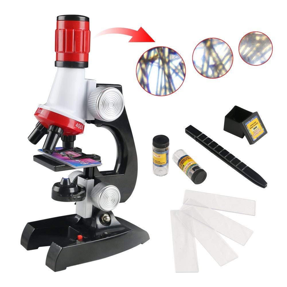 Lukzer Microscope Kit with LED 100X 400X and 1200X Magnification