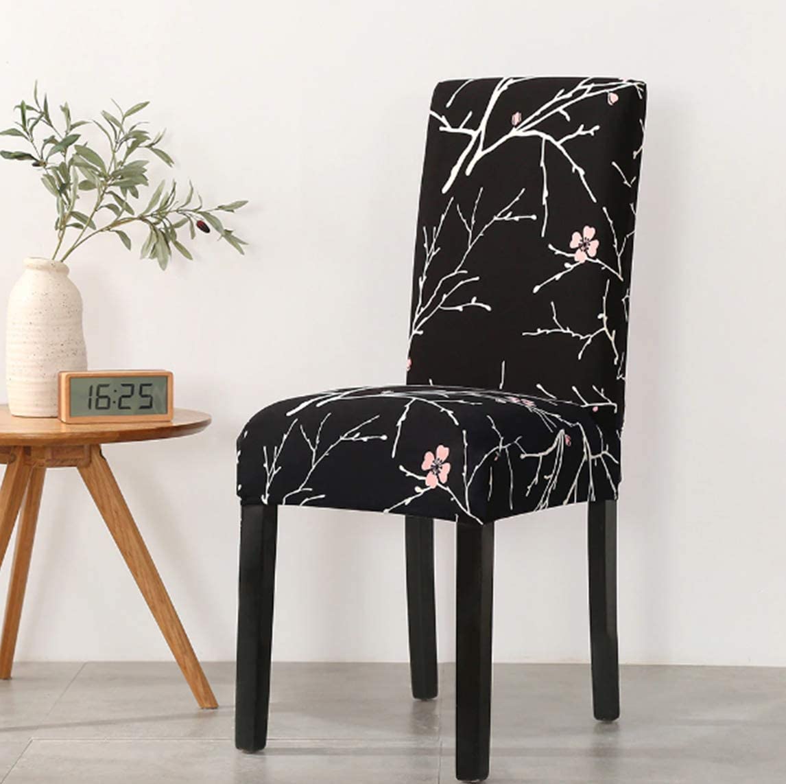 Lukzer Polyester Chair Cover -  Dark Grey with Print (CC-004-01)