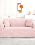 Jacquard Sofa Cover (Pastel Orange Basket Weave )