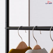 Lukzer Metal Garment Stand with Multi-Level Hanging Bars (MGS-005/Black)