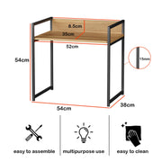 Lukzer 1-Tier Multipurpose Metal & Wood Kitchen Storage Rack (MKR-001/Oak Light with Black)