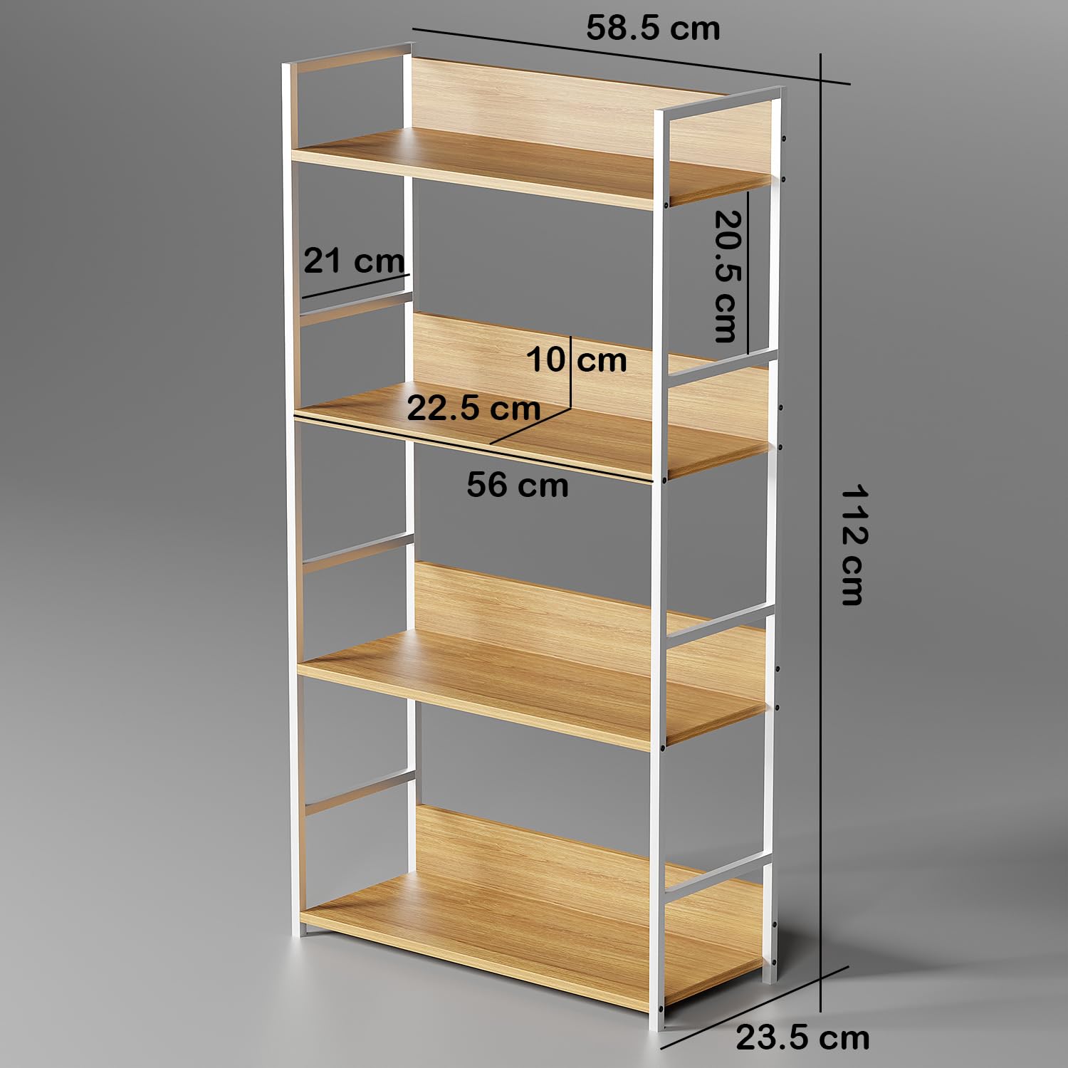 Lukzer 4-Layer Multipurpose Home Organiser Rack (MMR-001/White & Oak Light)