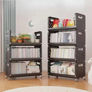 Lukzer 4-Tier Multipurpose Detachable Kitchen Storage Rack with Wheels (PMR-002/Black)