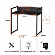 Lukzer 1-Tier Multipurpose Metal & Wood Kitchen Storage Rack (MKR-001/Black with Black)