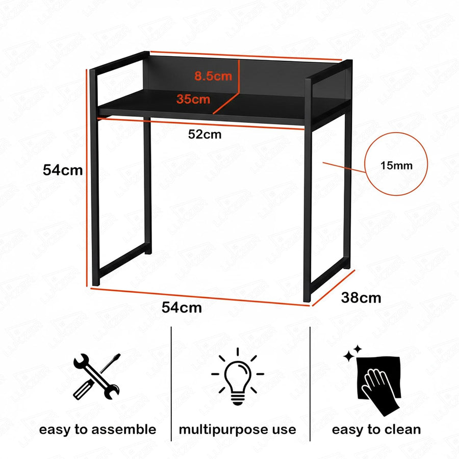 Lukzer 1-Tier Multipurpose Metal & Wood Kitchen Storage Rack (MKR-001/Black with Black)