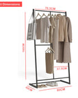 Multi-Rod Double Pole Garment Rack | (Black/160x80x40cm)