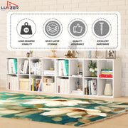 Lukzer 8 Cube Shelf Engineered Wood Bookshelf Storage Organizer (MR-009/White)