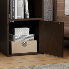 Lukzer Engineered Wood 2 Layer Storage Cabinet with Open Display Rack (MR-021/Wenge)