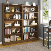 Lukzer 6-Layer Engineered Wood Bookshelf & Open Display Rack – Multi-Purpose Organizer (White, Light Oak & Oak Brown) | MR-007, 136x24x71cm
