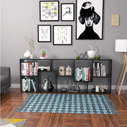 Lukzer 8 Shelves Modern Engineered Wood Book Shelf with Storage Display Rack (MR-004/Black)