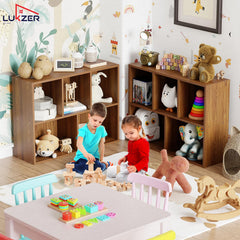 Lukzer Engineered Wood 5 Shelves Open Cabinet Bookshelf & Storage Organiser (MR-026/Oak Brown)