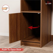 Lukzer Engineered Wood Office Desk & Study Table with Bookshelf & Cabinet (ST-009/Oak Brown)
