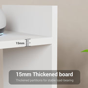 Lukzer Adjustable 5-Tier Bookshelf Multi-Functional Storage Rack Engineered Wood (MR-011/White)