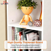 Lukzer Multipurpose Bookshelf Engineered Wood Closed Back Rack (MR-006/White)