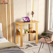 Lukzer Engineered Wood Kids Study Table with Open Shelf (ST-004S/Oak Light)