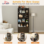Lukzer 12 Open Cube Bookcase with Push Latch Doors & 2 Bottom Shelf (MR-033/Wenge)