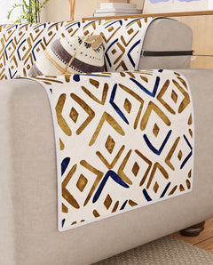 Lukzer Reversible Quilted Sofa Mat with Arms Terra Bloom (SC-205-01)