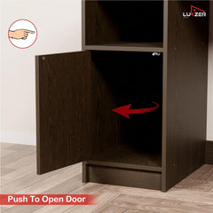 Lukzer Engineered Wood Office Desk & Study Table with Bookshelf & Cabinet (ST-009/Wenge)