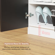 Lukzer 4-Tier Engineered Wood Shoe Organizer Rack Shelf with Door (SR-003/White)