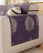 Lukzer Reversible Quilted Sofa Mat with Arms Sapphire Bloom (SC-182-01/A)