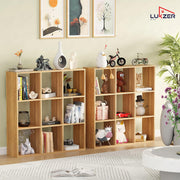 Lukzer Engineered Wood 9-Cube Multipurpose Open Storage Organizer (MR-012/Light Oak)