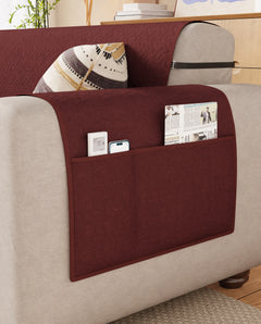 Lukzer Quilted Sofa Mat Stipple Maroon (SC-209-01)