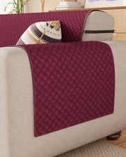 Lukzer Quilted Velvet Sofa Mat  Red Raspberry (SC-198-01)