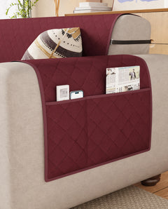 Lukzer Quilted Sofa Mat Cranberry Red (SC-194-01)