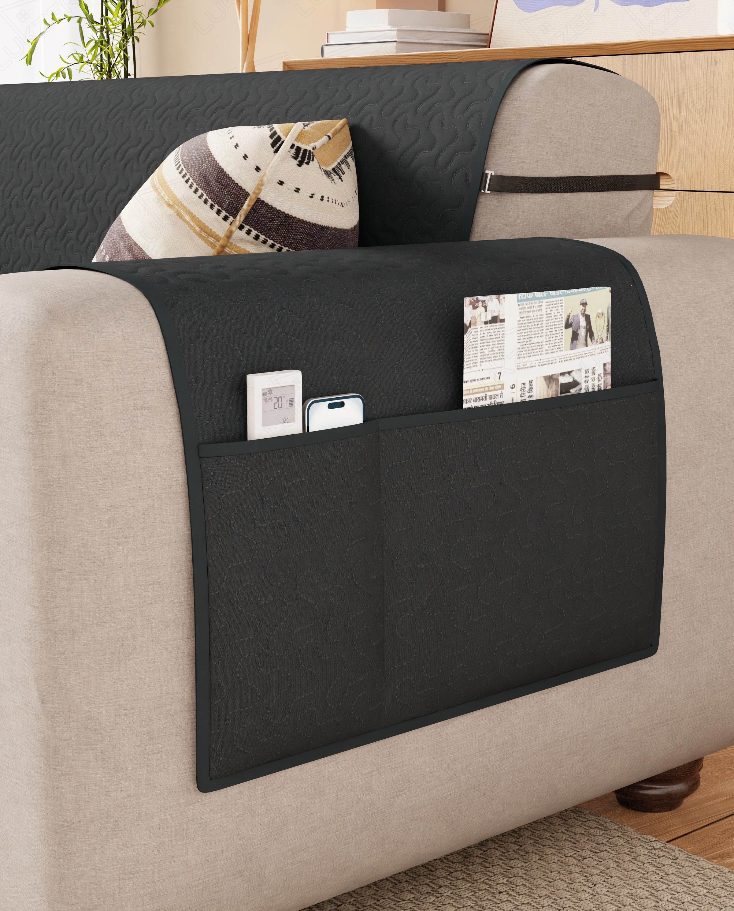 Lukzer Quilted Sofa Mat Stipple Grey (SC-208-01)