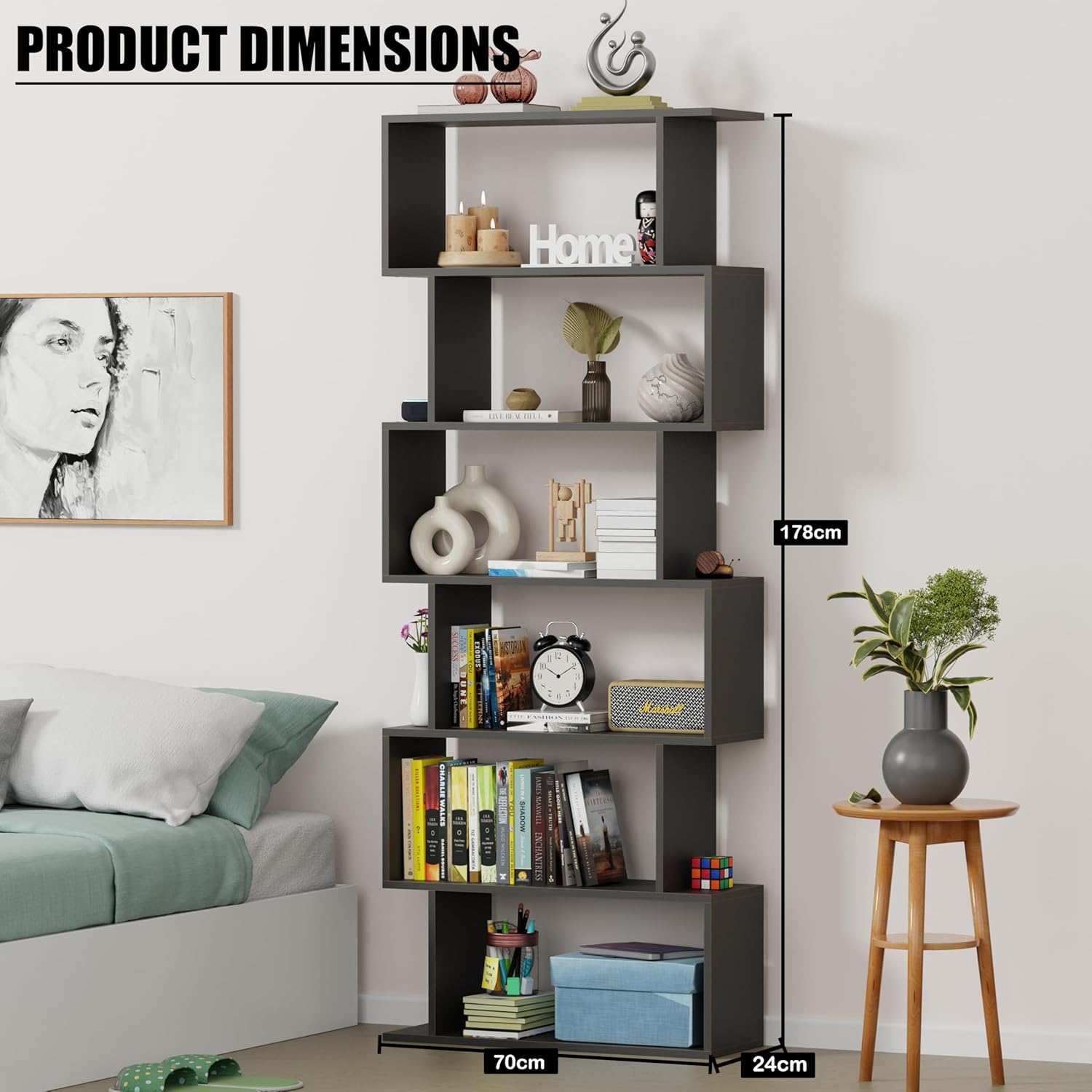 S-Shaped Ladder Bookshelf/Open Display Rack | (MR-002)