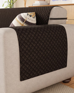 Lukzer Quilted Velvet Sofa Mat Dark Umber (SC-221-01)