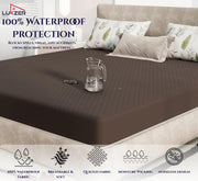 Lukzer Quilted Cotton Waterproof Mattress Protector Dark Brown (MTP-QDB-001)